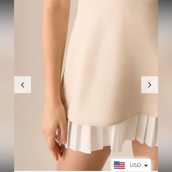 Rihoas Apricot Splicing Pleated Mini Dress Size Large - Picture 2 of 11